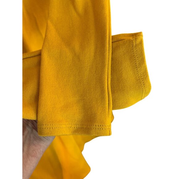 Azules Mustard Yellow Open Front Longline Cardigan Sweater With Pockets - Picture 7 of 9